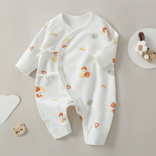 [Reine Baumwollkletterkleidung] Babykleidung Ein reines Baumwollbaby Jumpsuit 0-3 Monate alte Neugeborenen Basis Mantel M12013 Blaue Libelle 66 cm