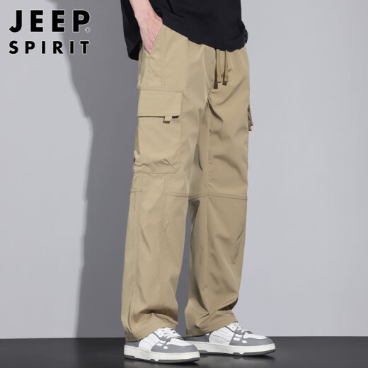 JEEP SPIRIT吉普工装裤男士裤子男春夏季休闲裤男多口袋男裤 卡其色 2XL