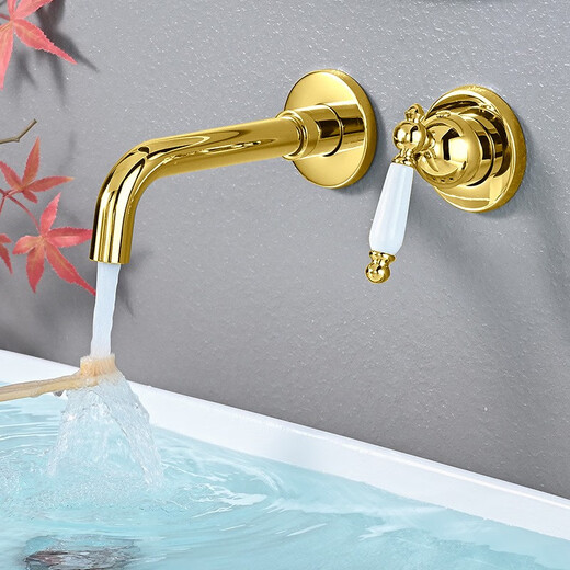 Jiumu JOMOO new home retro wall faucet hidden and cold all copper bathroom wash basin buried SH-897F antique-brass joint