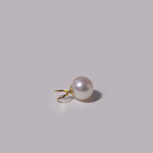 Fat Donglai same style pearl pendant single natural fresh water 6-7mm perfect round 18K gold rabbit ear single pendant 6.5-7mm