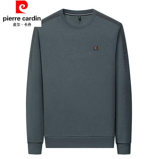 Pier Cardin Pure Cotton atmable Sweatshirt für Männer, Modetrend gedrucktes langärmeliges T-Shirt für Männer, lässiger, vielseitiger Top-Pullover, grauer S6625 m 165, empfohlen 100-115jin [Jin gleich 0,5 kg]