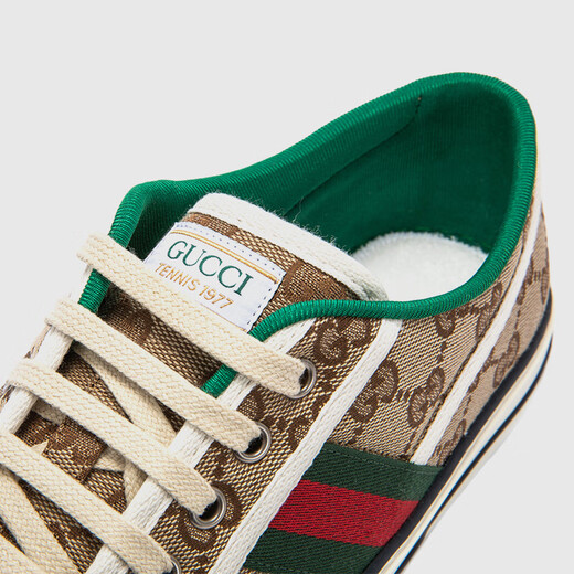 古驰（GUCCI） Tennis 1977 帆布 圆头平跟低帮 时尚板鞋 男款 乌木色 606111 HVK20 9766 41