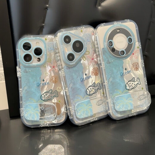 Oppo Mobile Case Case Blue Ocean World Oppoa58/A1 High-Value-OpenO13/12 All-Inclusive Realmegt5 Hard Shell Anti-Fall One plus Ace5/2V Mobiltelefon Hülle Puff Federn Garn- [Blue Ocean World] Single Shell Oppo Reno13