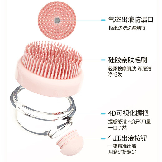 Miling Dog Cat Pet Bath Brush Massage Brush Bath Artifact Essential Supplies Fine Tooth Comb (Pink)