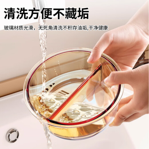 Centennium Zhenghe Glass Lunch Box With Lunch Office Trabajador Luncher Microonda Calefacción Especial Partition Bento Box Box Box Round 1050ml + Sopa Bowl 750ml
