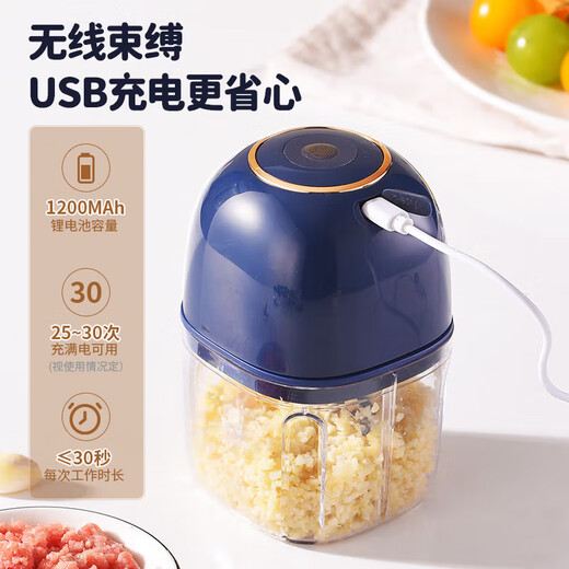 MAXCOOK electric garlic pounder garlic artifact household garlic grinder small meat grinder ginger garlic masher small cooking machine electric garlic pounder 350ML royal blue MCJD4830