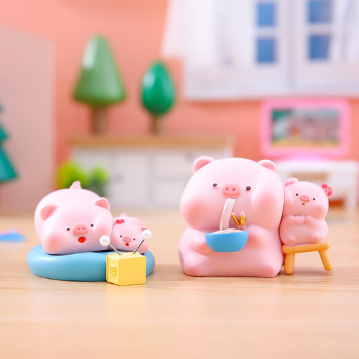 Monkey happy cute little pig blind box toy doll boy and girl children trendy toy desktop ornaments for friends birthday gifts Guru pig [single box random delivery]