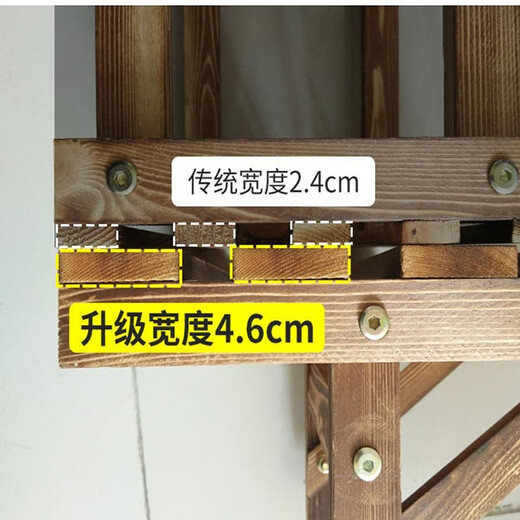 Anya pine flower stand flower pot carbonized indoor and outdoor living room balcony succulent plant stand solid wood multi-layer flower display stand