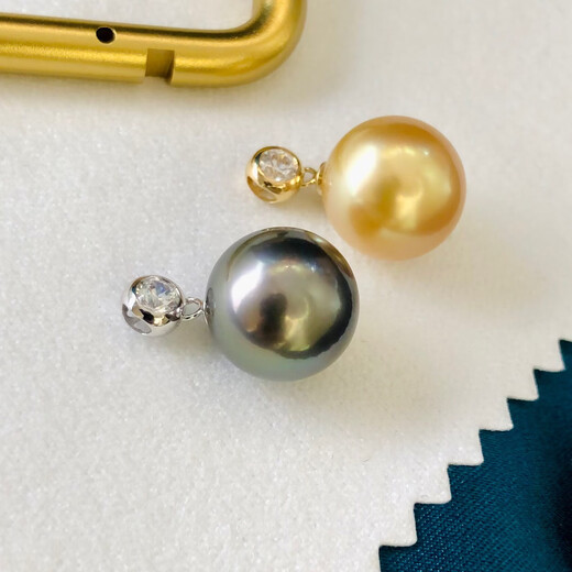 OEMGDIY pearl accessories 18k gold pearl pendant empty support single round stone Au750 gold k gold suitable for 6-12mm pearls 18k yellow moissanite pendant (piece) does not include pearls