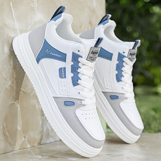 Ajom Light Luxury Chaussures pour hommes, nouvelles chaussures de planche de mode, chaussures décontractées à la mode d'été pour hommes, armée de l'air masculin n ° 1 AJ Chaussures blanches confortables, 9910 Gray blanc 40
