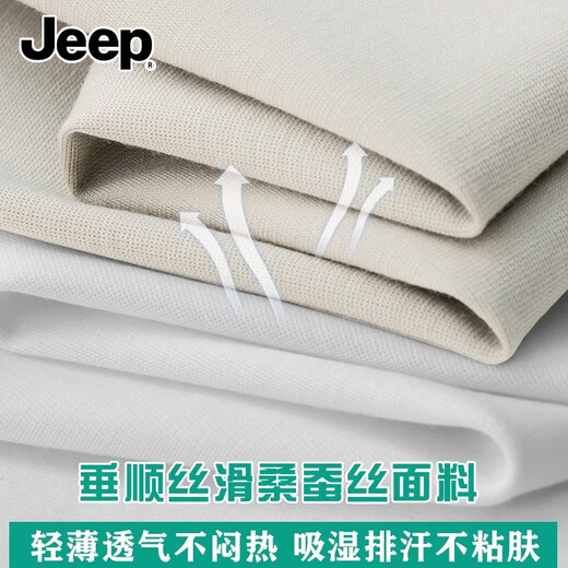吉普（JEEP）桑蚕丝男裤新款冰 丝裤子男夏季薄款男士休闲裤宽松阔腿运动裤 蓝色 【垂顺/高端】 XL 【建议147-157斤】