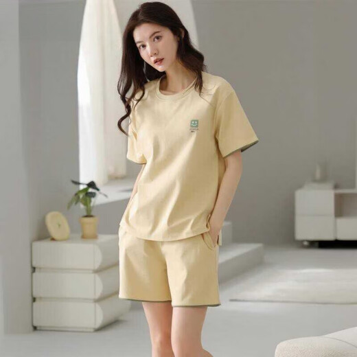 Pijama modal para mujeres en verano pantalones cortos de algodón puro simple casual y estilo de algodón delgado para ropa al aire libre. Z9859 2XL recomendado 140-160Jin [Jin es igual a 0,5 kg]