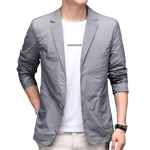 DVHNMK Luxusmarke Herren Sommer neuer dünner Sonnenschutzanzug Herrengeschäft Casual Outdoor Single Blazer Grey [Spot Speed] M 170 [Spot Speed]