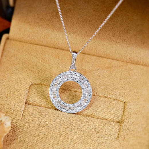 Hunter Ferris wheel round necklace 18k gold inlaid stone clavicle chain full neck real stone pendant for women single pendant (50 points) 45cm