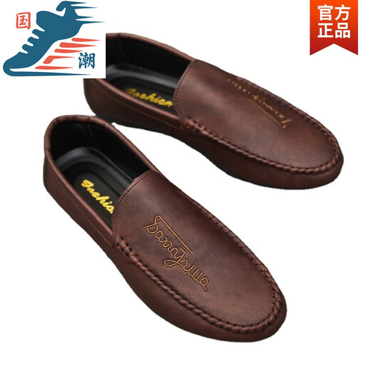 昌祥回力夏季新款男乐福鞋2024驾车休闲皮鞋软底一脚蹬男潮流街拍网红鞋子 D838黑色 39