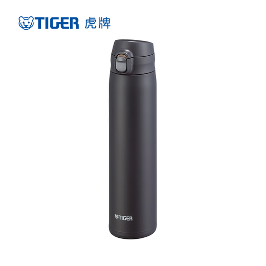Tiger brand (TIGER) lightweight hand-opening stainless steel elastic cover vacuum insulation cold water cup birthday gift MTR-W088 880ml black wood KAT 880ml
