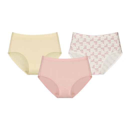 Little Blue Elephant Vitality Little Tornado Children's Perspiration-wicking Underwear Girls Briefs 7A Antibacterial Breathable Non-Clamping PP Green + Pink + Checkerboard (Girls) 3 Pairs 110