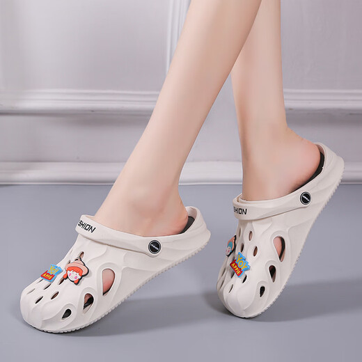 Zecross-Sehns Sehnsucht nach Leben gleicher Lochschuhe für Frauenbeutel-Toe Anti-Rutsch-Strandsandalen für Sommerkleidung wasserdichte Dicke Sohle neue Style Beige + Herren- und Frauen-Avatar 37-38 Standard Sportschuhgröße