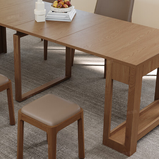 Wooden retractable dining table foldable invisible dining table and sideboard integrated Nordic small apartment storage dining table combination retractable dining table all solid wood