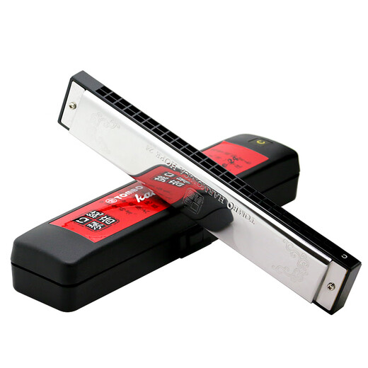Tongbao 6624p Pure Harmonic Mundharmonica für Anfänger für Erwachsene 24-Loch polyphonische Harmonika C-Tuning Performance Level 12-Tuning-Set- +Huang Marke Piano Bag