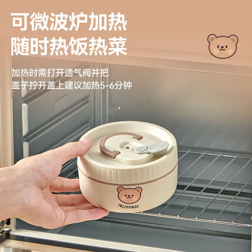 WORTHBUY multi-layer insulated lunch box 316 stainless steel office worker microwaveable lunch box student children small soup bowl 304 rice white large capacity - 600ml