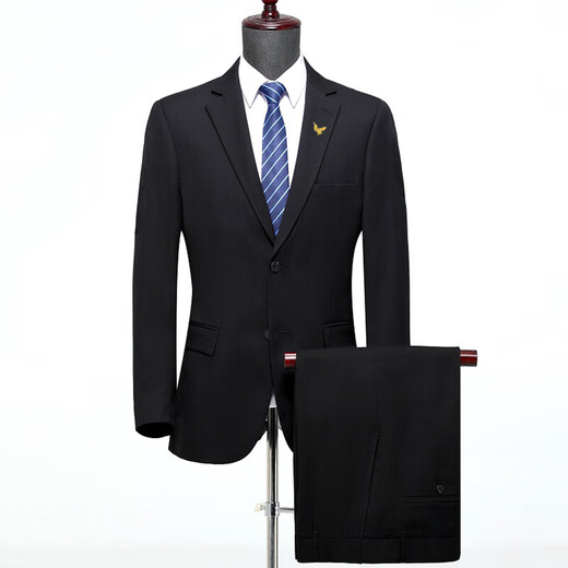 Announcement Bird Suit Men's Wool Business Banquet Two-piece Wedding Dress Professional Formal Wear 6668 Sapphire Blue (Double Slit) XL 180/52 (Suitable for 145-160 Jin Jin equals 0.5 kg)