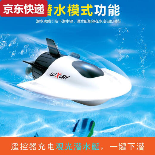 Beispiele für Pool-Beispiele können remote kontrollierte Sightseeing-U-Boot-Mini-Wasserdichte des Nuklear-U-Bootes Schnellboot kleines Boot Ladung Fernbedienungsboot Amphibious Vehicle-Blue-2,4g Ladungskopf + Ladungskabel-Send-Fernbedienungsbatterie + -Blade-2,4 g