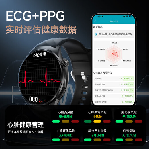 
KPEP [Medical Certification] Blood Pressure Sugar, Blood Lipid Uric Acid ECG ECG Heart Rate, Blood Oxygen Sleep Remote Care Offline Payment NFC Bluetooth Call Smart Health Watch