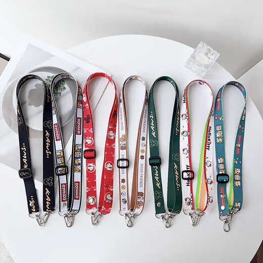 Bei Yipin Cartoon Bear Crossbody Mobile Phone Lanyard Internet Celebrity Creative Back Transparent Patch Crossbody Mobile Phone Chain Women's Cartoon Extended Halter Rope Mobile Phone Lanyard Halter Neck Crossbody