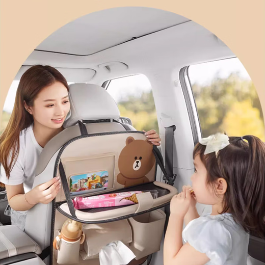 
Viagra German quality car seat back storage hanging bag car seat back small table car rear seat rear rack e upgraded Brown [short model] hook/water cup bag