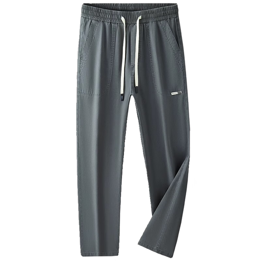 Jeanswest pure cotton straight casual pants for men 2025 new trendy loose autumn thin sports high-end long pants black + military green two-piece set 2XL recommended 150-170Jin Jin equals 0.5 kg