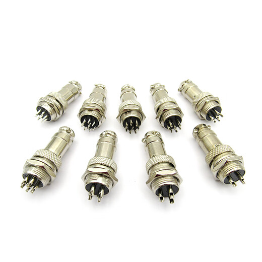 Dafuri aviation plug and socket connector GX12 16 20-2/3/4/5/6/8/10/12 core cable connector aviation plug GX12-6P female plug + male socket (1 set)