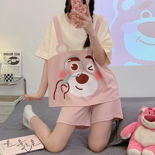 Jingpufei Summer Ladies Pajamas тонкие свободные симпатичные домашние одежды с короткими рукавами 200 [Джин равен 0,5 кг] можно носить за пределами Гуангжоу Тринадцати строк 684 Строка 175 л кода [Предлагаемое 98-112 Джин [Джин равен 0,5 кг]]]