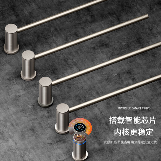 KG暗装电热毛巾架精铜暗藏毛巾杆数显隐藏入墙预埋高端定制别墅 2杆【枪灰色】全铜防水G688暗线