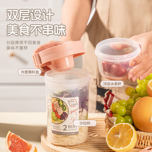 彩致（CAIZHI）早餐杯减脂隔夜燕麦杯上班学生杯子便携式沙拉杯酸奶麦片杯CZ6212