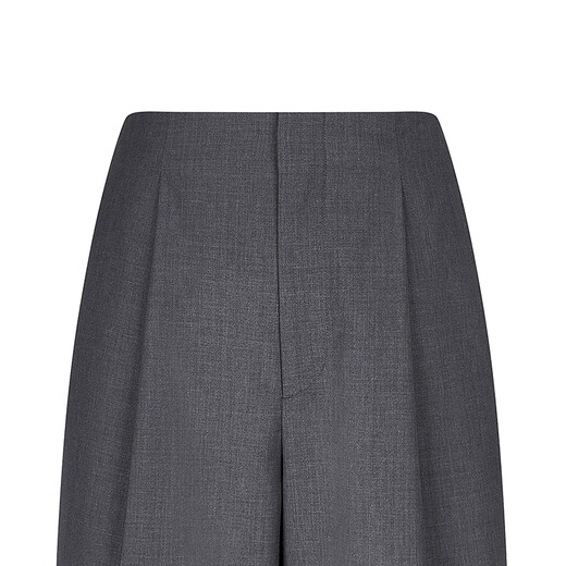 LESS [same style in the mall] 2025 summer new wool casual straight cutout pants for women 2P4E13660 011 carbon black L