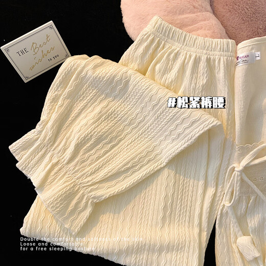 Bunte Edelsteine ​​Frühlings- und Herbst-Pyjamas für Frauen im Sommer 2025 Neue Baumwollwäsche mit langärmeligen süßen Prinzessin-Stil können außerhalb des Heimkleidungssets 9904 Pulver getragen werden [Hosen + Langschläuche] 180 xl [empfohlenes Gewicht 120-135 Jin [Jin gleich 0,5 kg]]
