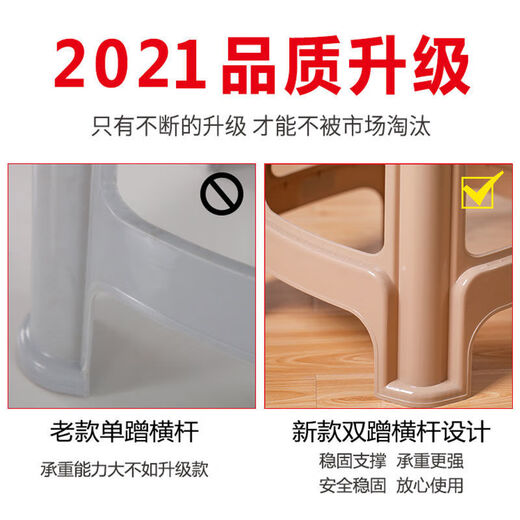 OUOETY禧墨坊加厚塑料凳子家用板凳高凳时尚简约客厅餐桌塑胶椅经济型胶 小号带盖子粉色-高23CM9928 1个装