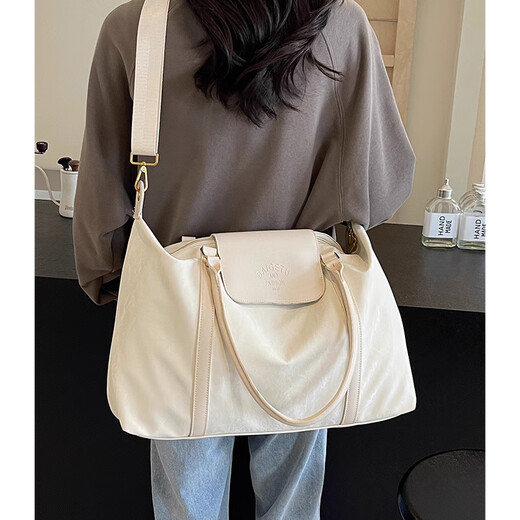 Xingxi große Kapazität Kurzstrecken-Reisetasche Frauen Hand verschafft schlechte Lagergepäckbeutel Fitness Ausflug von Reisebüten Leichter Bag Bag Beige [trockene und nasse Trennung]
