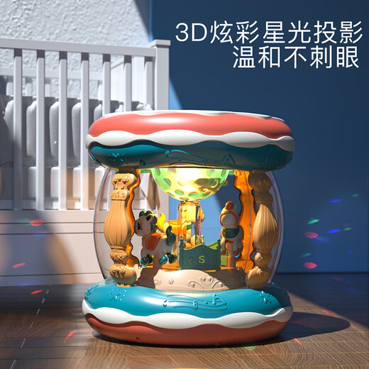 
SEMALAM Hand-pat drum baby 0-1 year old toy baby music padd drum early education 2-3 children 6 months and over nine [USB charging] Large Trojan drum - Orange (within 672