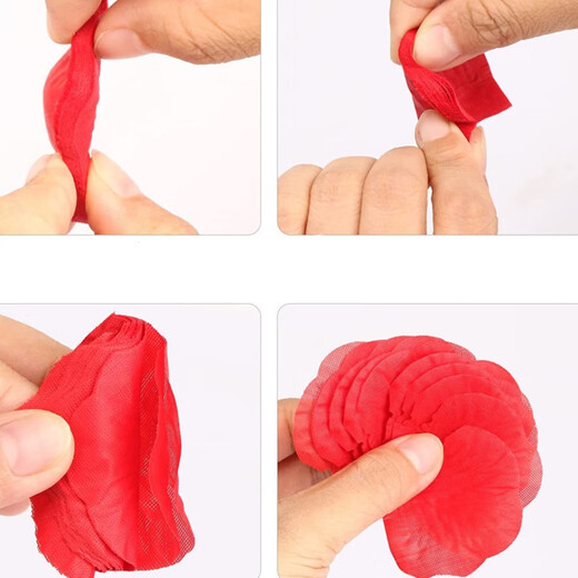 Huaiyin simulated rose petals for wedding hand scattering, wedding room, KTV bar, confession and proposal, Valentine's Day decoration, rose red, 50 pieces, compressed