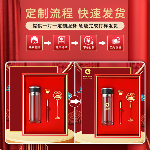 深佳科党员纪念品政治生日礼物实用党支部单位活动礼品定制七一红色文化 B28D 红色 富光杯+充电宝+微章