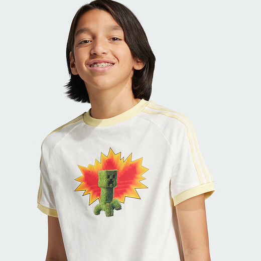 
Adidas Minecraft joint branded men's and women's big children's T-shirt 25 summer Clover cotton short-sleeved JZ9930