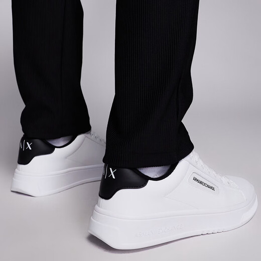 Armani / AX Men pour hommes à la mode et polyvalente Chaussures blanches à haut niveau xux203 xv805 White K681; 42.5