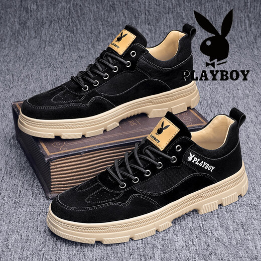Playboy-Schuhe Herrenschuhe 2025 neuer Frühlings- und Sommer atmungsaktives lässige Heide-Verbesserung Sportschuhe Arbeitskleidung Retro Martin Boots Männer Sandfarbe 41