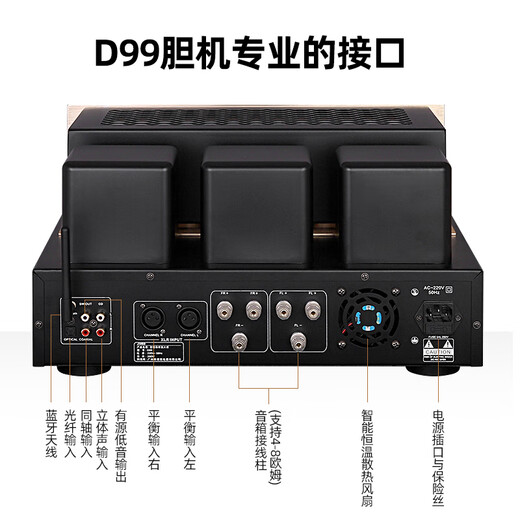 JUED君笛 D99大功率场效应KT88发烧级HiFi电子管纯胆机甲类推挽功放机 D99纯胆机