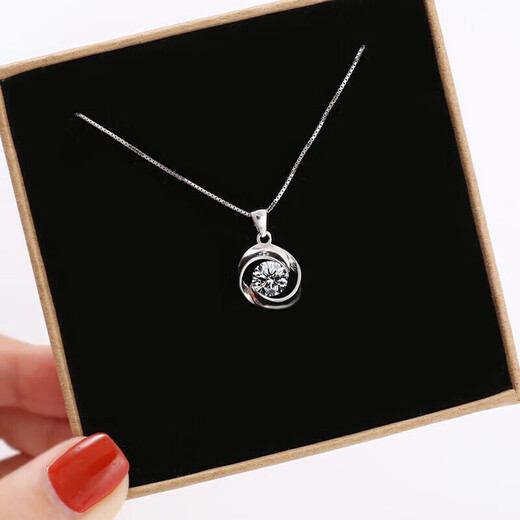 Out of 999 pure silver plated pt950 platinum necklace chain moissanite diamond necklace pendant for women gift platinum necklace + platinum pendant white