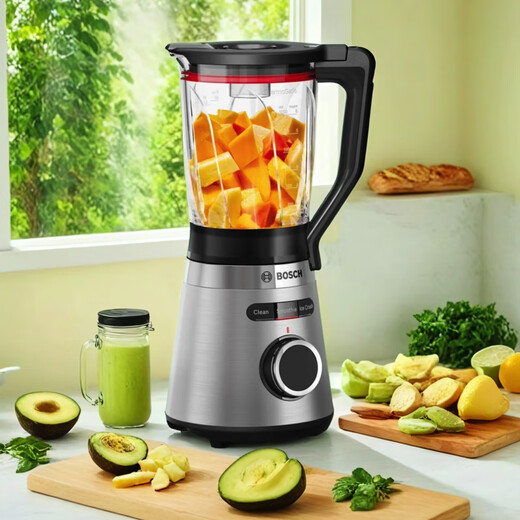 BOSCH/博世德国进口破壁机多功能辅食搅拌果汁豆浆碎冰料理机家用 银色MMB6172S不含随行杯