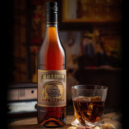 Changyu (CHANGYU) gold medal brandy 345-star cellared Yantai special grape distilled foreign wine bottled for commercial use 38.5% large brandy 750mL 1 bottle Changyu