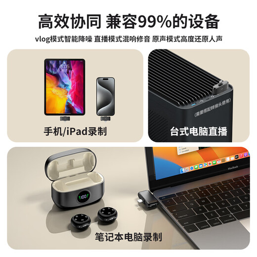 Guanqu Lavalier Microphone Button Magnetic Suction Wireless Live Broadcasting Radio and Video Equipment Special Microphone Sound Card Earphone Noise Reduction Clip-on Collar One-to-Two Pink Ready-to-use/can be clamped and sucked/record original sound quality Intelligent noise reduction-lossless radio-ultra long battery life